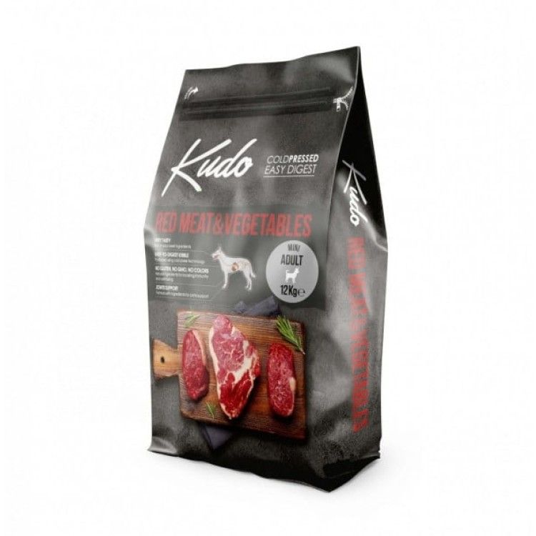 Kudo Adult Mini, Hrana Uscata Presata la Rece, Carne Rosie si Legume, 12 kg (Hrana Uscata - Caini)