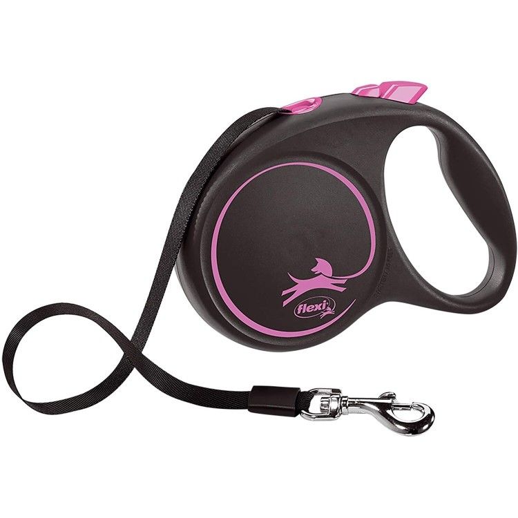 Lesa caini, Flexi, pana la 25 kg, marime M, 5 metri, roz (Lese)