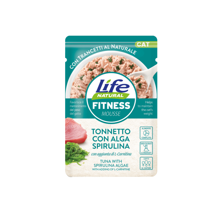 Hrana Umeda Pisici, Life Natural Fitness Mousse Ton si Alge cu Spirulina, 70 g (Hrana Umeda - Pisici)