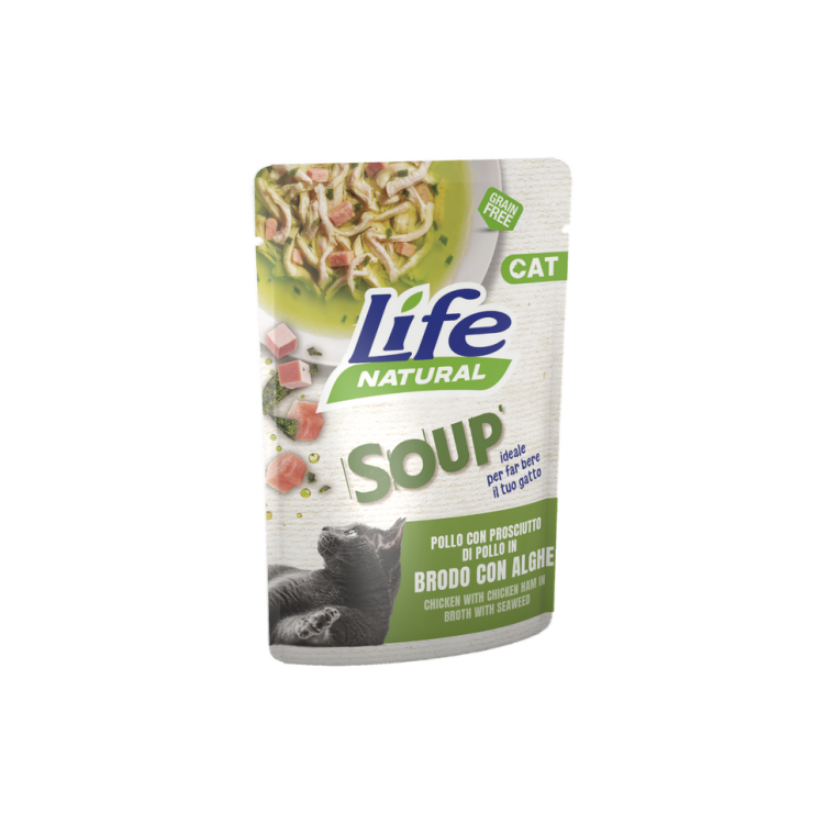 Hrana Umeda Pisici, Life Natural Adult Supa, Pui si Sunca, 60 g (Hrana Umeda - Pisici)