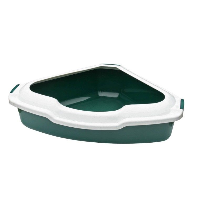 Happet Litiera de Colt cu Rama, 56x43x14 cm, Verde (Igiena - Pisici)