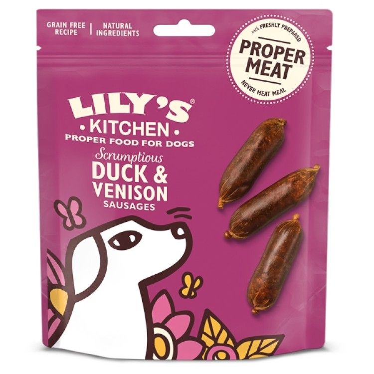 Lily's Kitchen Scrumptious Duck & Venison Sausages Dog Treats 70g