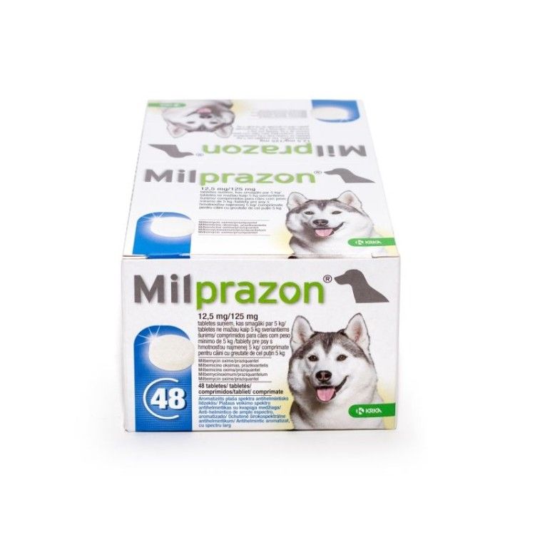 Milprazon Dog 12.5  125 mg ( 5 kg), 48 tablete