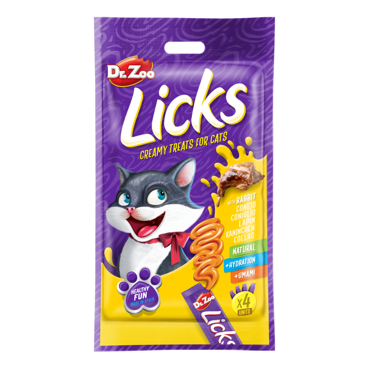 Dr Zoo Licks, recompense pisici, Iepure, 4x15 g (Delicii - Pisici)