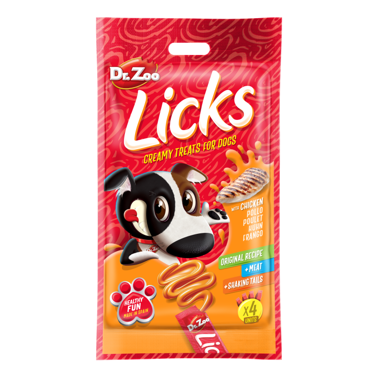 Dr Zoo Licks, recompense caini, Pui, 4x15 g (Delicii - Caini)