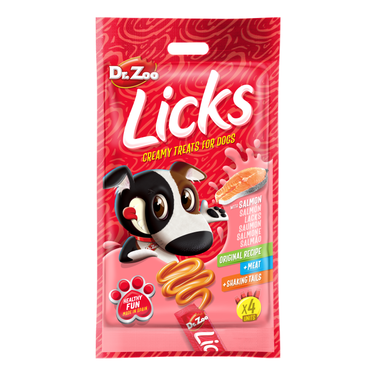 Dr Zoo Licks, recompense caini, Somon, 4x15 g (Delicii - Caini)
