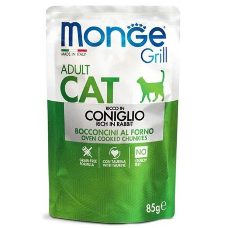 Monge Grill Adult Cat, Iepure, 85 g