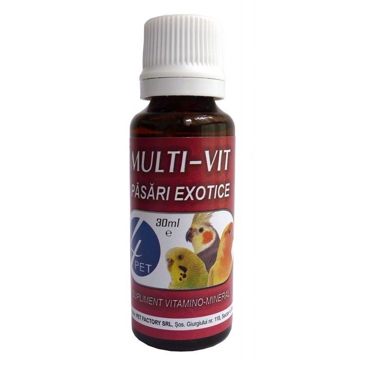 Vitamine pasari exotice, 4Pet Multi-Vit, 30ml