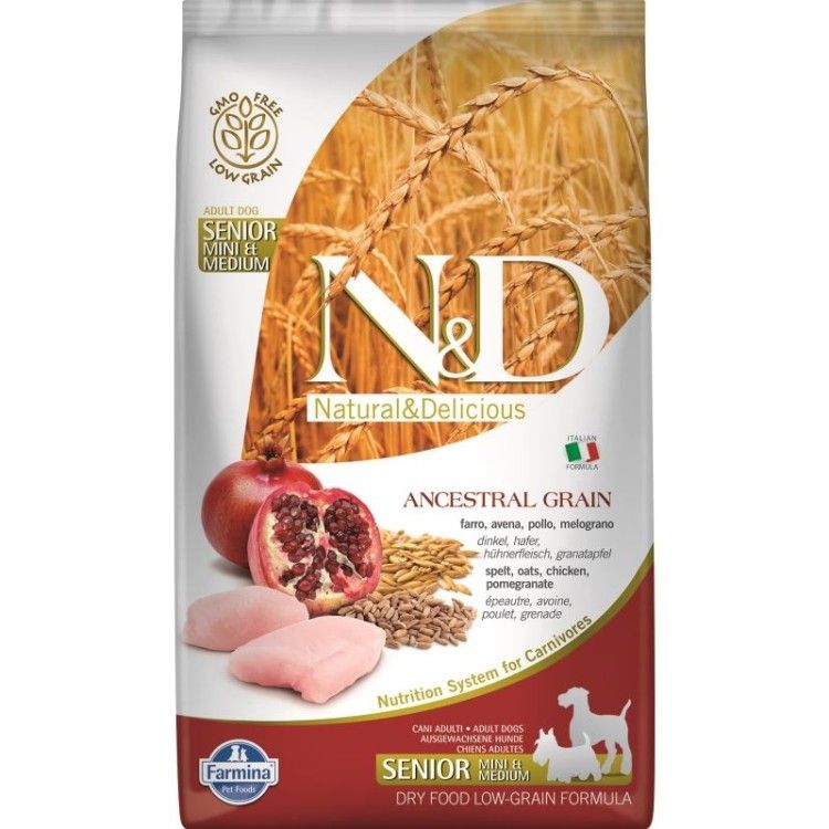 N&D Low Grain Dog Chicken & Pomegranate Senior Mini Medium 2.5 Kg