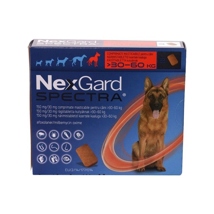 NexGard Spectra XL (30 - 60 kg), 3 comprimate (PRESCRIPTIE NECESARA)