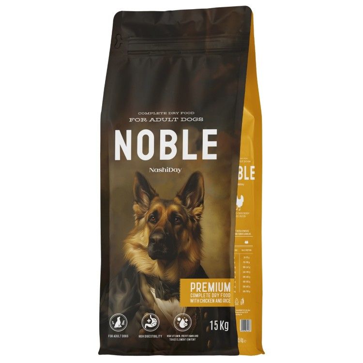 Hrana Premium Uscata Caini, NashiDay Noble, Pui si Orez, 15 kg (Hrana Uscata - Caini)