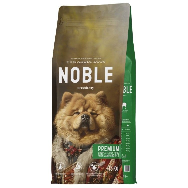 Hrana Premium Uscata Caini, NashiDay Noble, Miel si Orez, 15 kg (Hrana Uscata - Caini)
