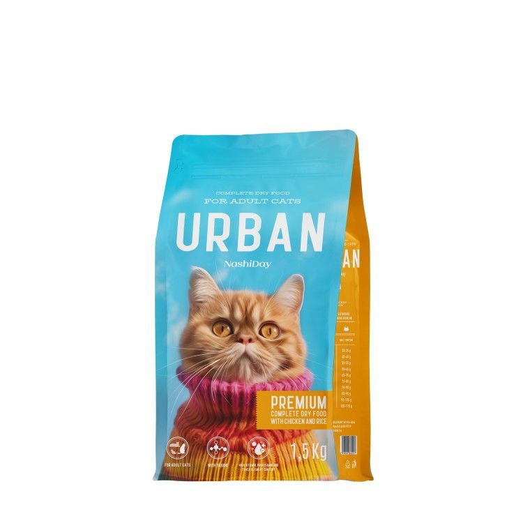Hrana Premium Uscata Pisici, NashiDay Urban, Pui si Orez, 1.5 kg (Hrana Uscata - Pisici)