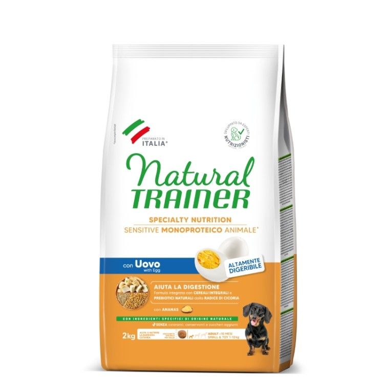 Hrana Uscata Caini, Natural Trainer, Sensitive No Gluten Mini & Toy Adult, Oua, 2 kg (Hrana Uscata - Caini)