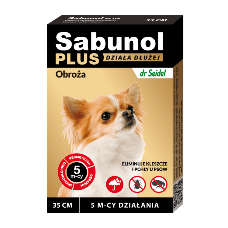 SABUNOL PLUS- Zgarda antiparazitara caini 2-10 kg (35 cm)
