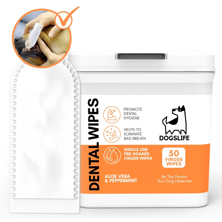 Servetele igiena dentara Dogslife cu Aloe Vera, cutie x 50 buc