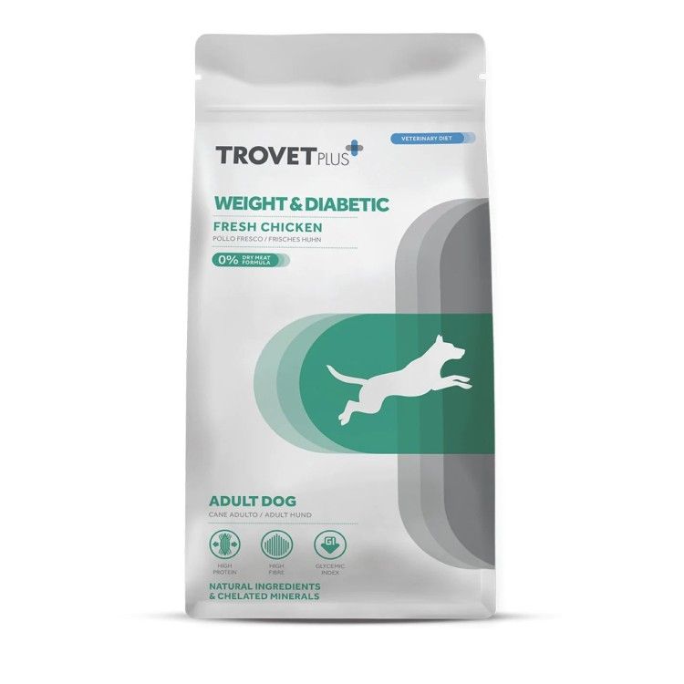 Trovet Plus Adult Dog Weight & Diabetic, Pui, 3 kg