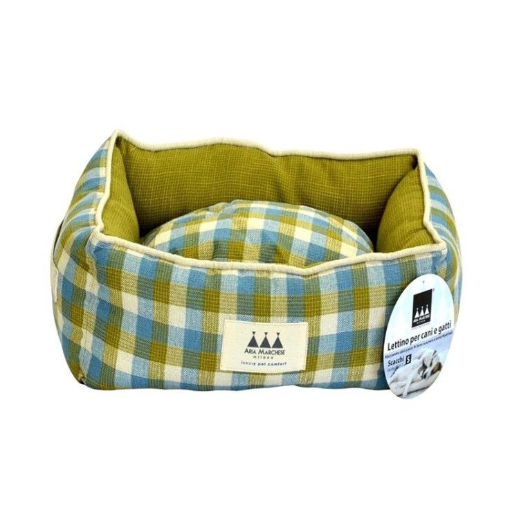 Patut pentru caini si pisici Scacchi VerdeCadril L, 86 x 61 x 23 cm