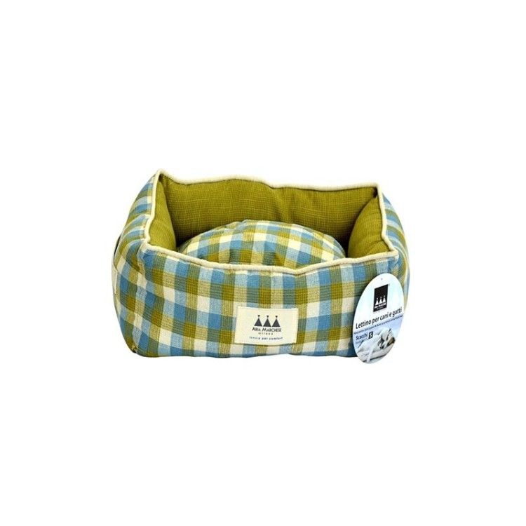 Patut pentru caini si pisici Scacchi VerdeCadril S, 48 x 35 x 17 cm
