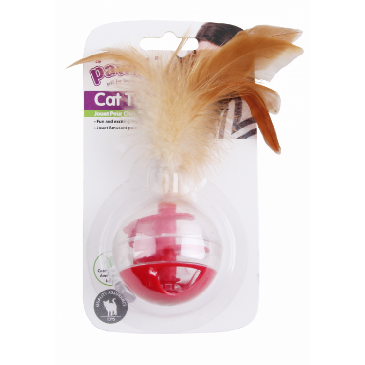 Pawise Jucarie Minge Transparenta cu Pene