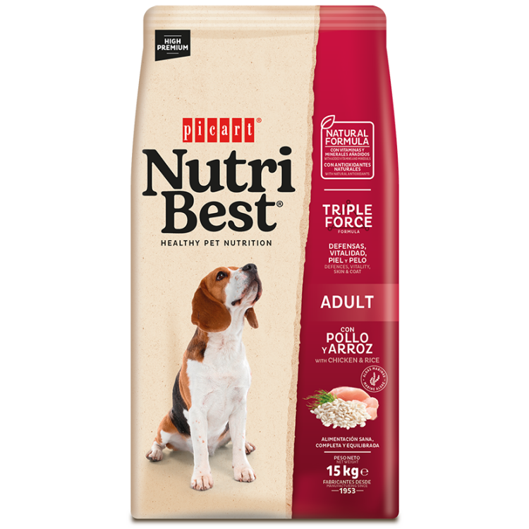 NUTRIBEST DOG (PREMIUM) ADULT PUI SI OREZ 15KG
