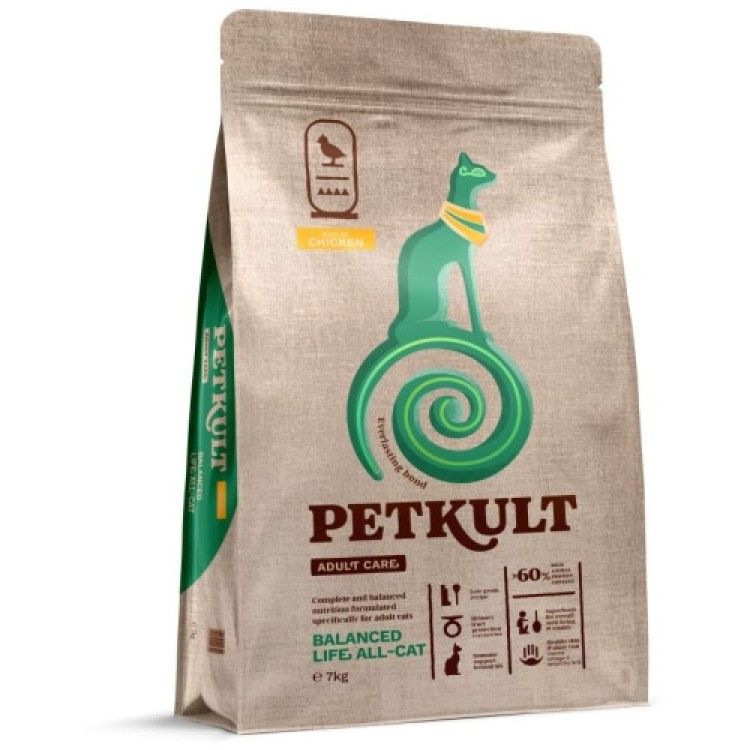 Hrana uscata Petkult Adult Care Balanced Life All-Cat pentru pisici cu pui, 7 kg (Hrana Uscata - Pisici)