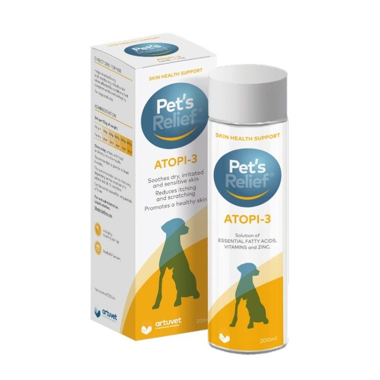 Supliment pentru piele Pet's Relief ATOPI-3, 200 ml