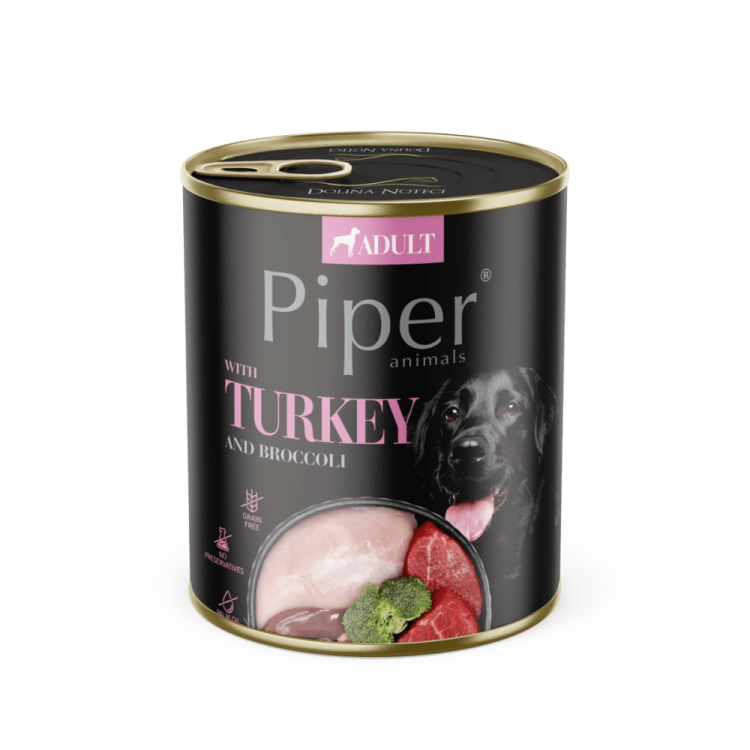 PIPER DOG- Carne de curcan si brocolli- 800g