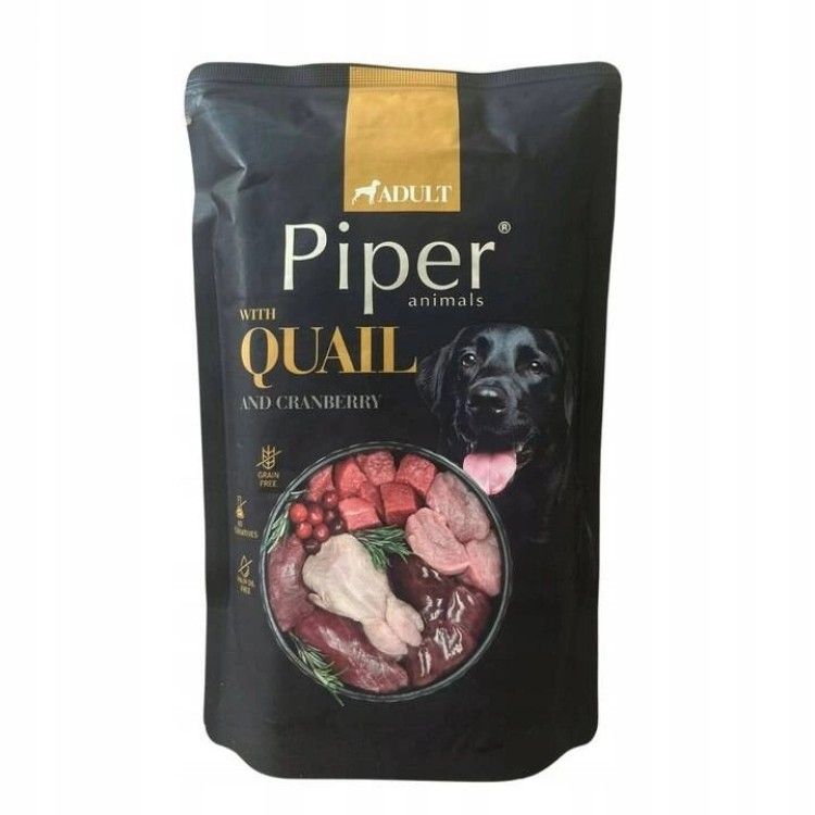 Piper Adult Dog, Prepelita si Merisoare, 500 g (Hrana Umeda - Caini)