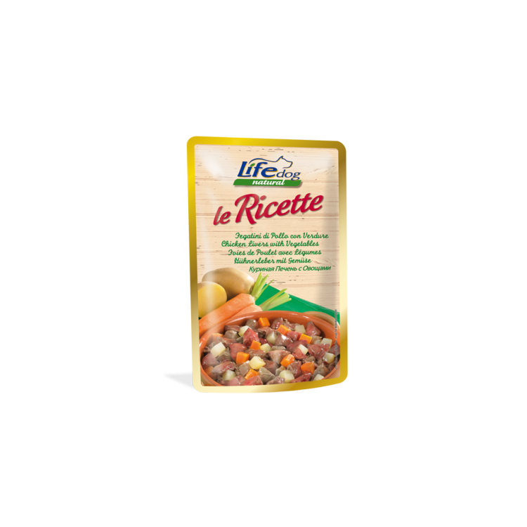 Hrana Umeda Caini, Life Dog Le Ricette, Ficat & Legume, 95 g (Hrana Umeda - Caini)