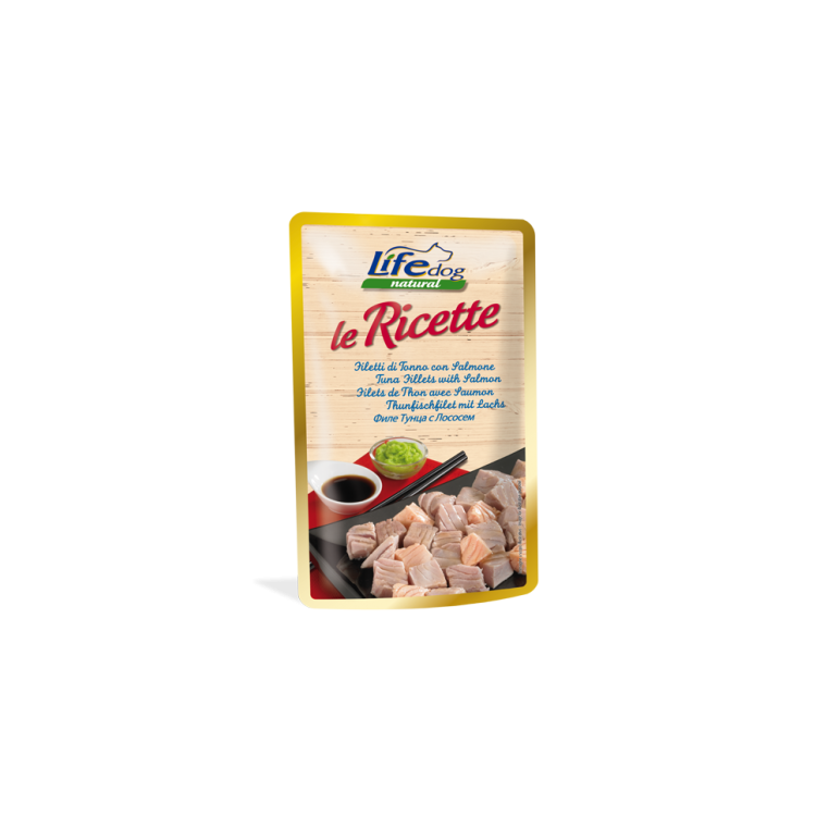 Hrana Umeda Caini, Life Dog Le Ricette, Ton File & Somon, 95 g (Hrana Umeda - Caini)