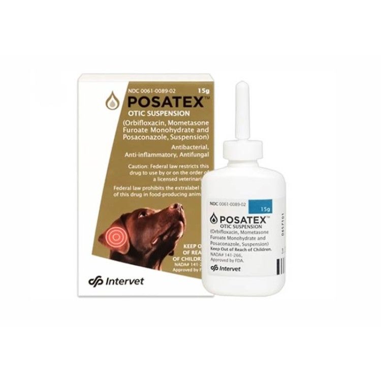 Posatex suspensie otica 15 g - tratarea cainilor de infectii ale urechii (otita externa)