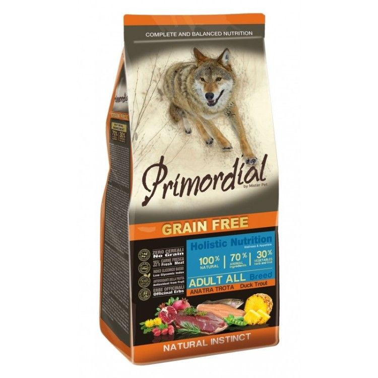 PRIMORDIAL G.F. HOLISTIC DOG ADULT DUCK&TROUT