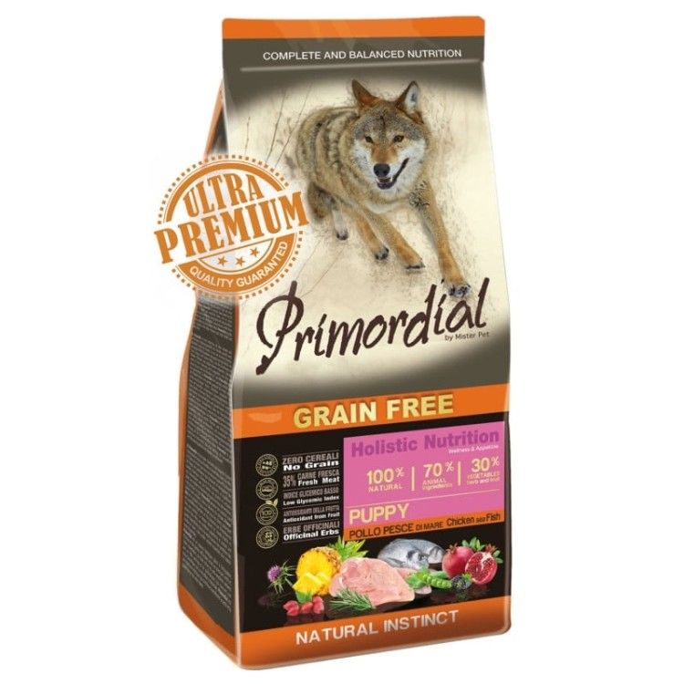 Primordial Grain-Free Holistic Dog Puppy Chicken & Sea Fish, 12 kg (Hrana Uscata - Caini)
