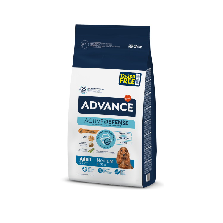 Advance Dog Medium Adult, 12+2 kg (Hrana Uscata - Caini)