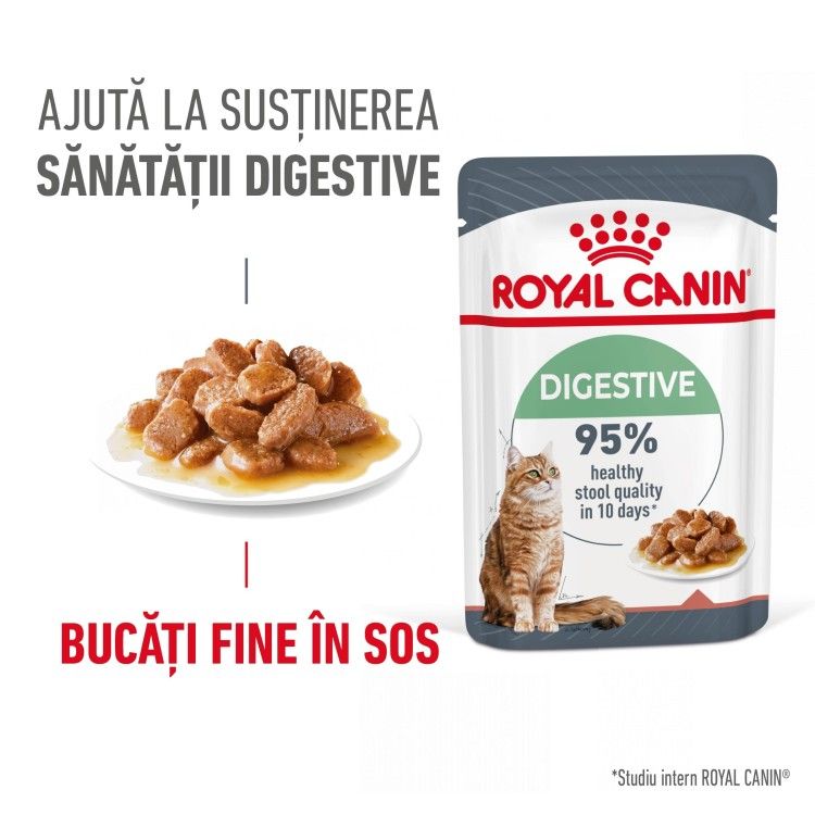 Royal Canin Digest Sensitive Care Adult hrana umeda pisica, confort digestiv (in sos), 12 x 85 g 