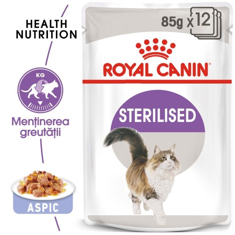 Royal Canin Sterilised Adult hrana umeda pisica sterilizata (in aspic), 12 x 85 g 