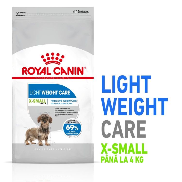 Royal Canin XSmall Light Weight Care Adult hrana uscata caine, limitarea greutatii