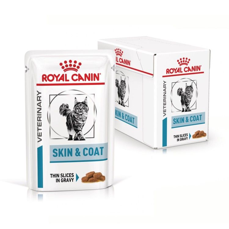 ROYAL CANIN Skin & Coat, dieta veterinara pisici, afectiuni dermatologice, 12x85 g (Diete Veterinare - Pisici)