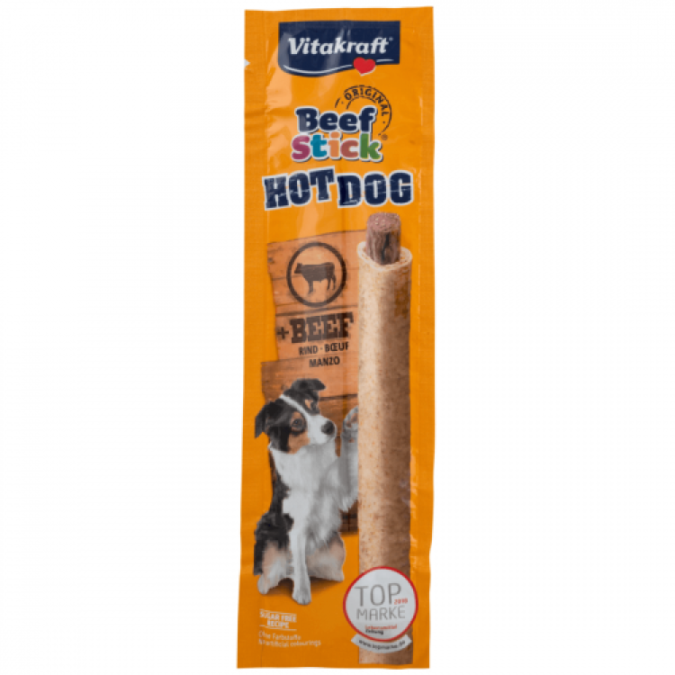 Recompensa caini, Vitakraft Beef Stick Hot Dog, 30 g