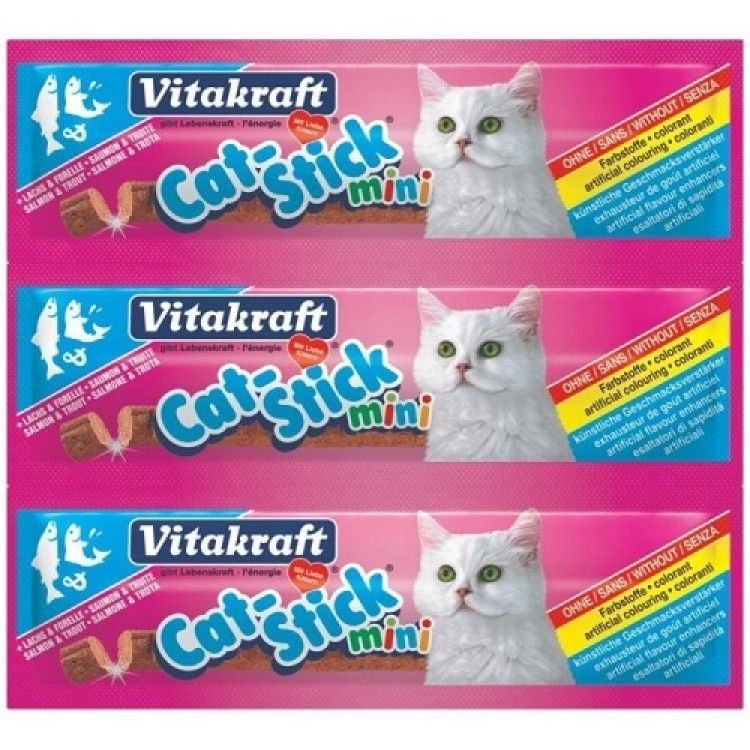 Recompensa pisici, Vitakraft Cat Stick Somon si Pastrav, 18 g