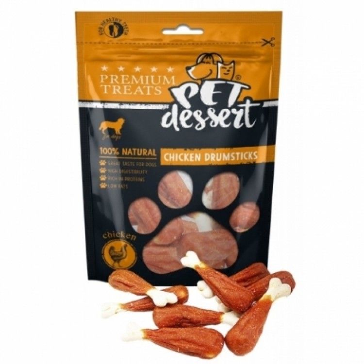 Pet's Dessert Chicken Drumsticks, 80 g (Delicii - Caini)
