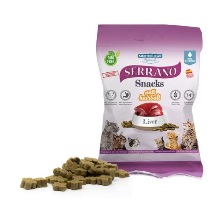 Recompense Serrano Mediterranean Natural, Pisici, Ficat, 50 g (Delicii - Pisici)