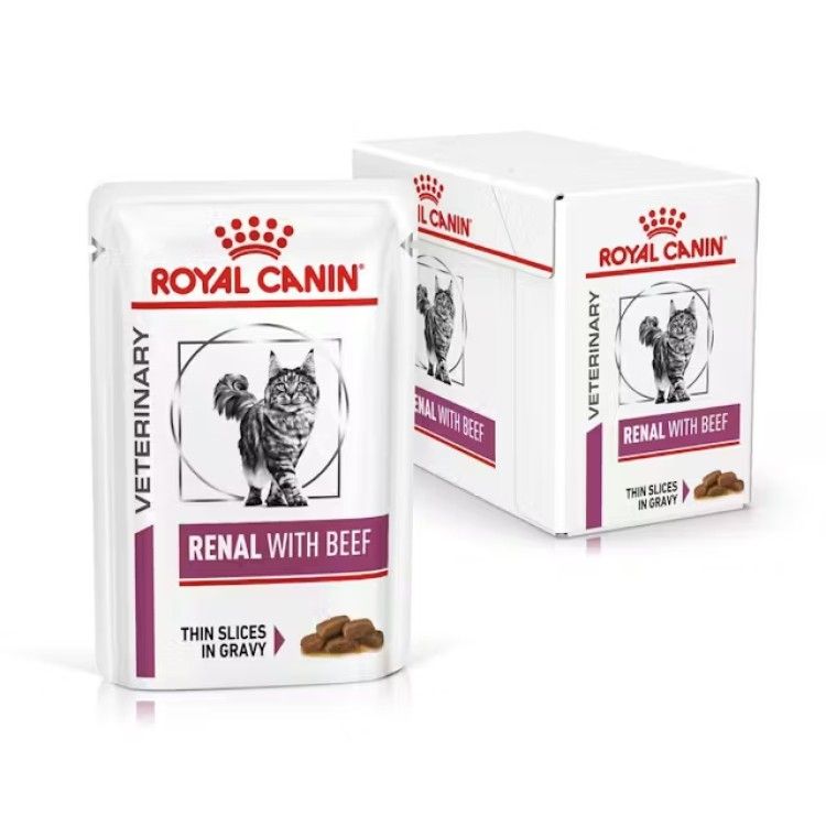 Royal Canin Renal with Beef, hrana umeda pisica, 12x85 g (Diete Veterinare - Pisici)