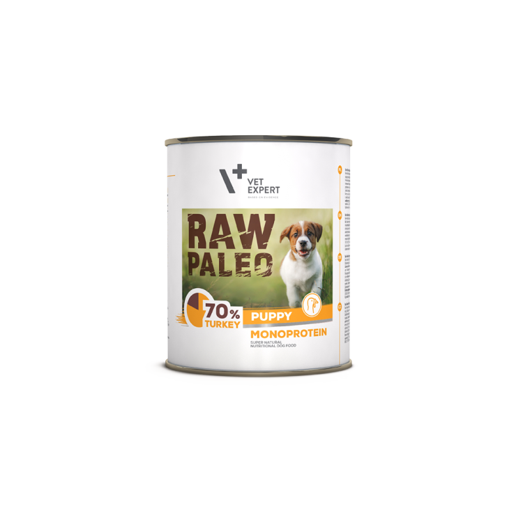 Raw Paleo Puppy, Conserva Monoproteica, Curcan, 800 g