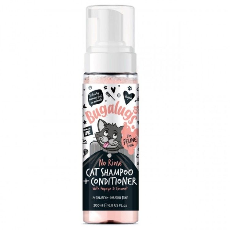 Sampon Uscat pentru Pisici, Bugalugs Cat No Rinse, 200 ml (Sampoane)