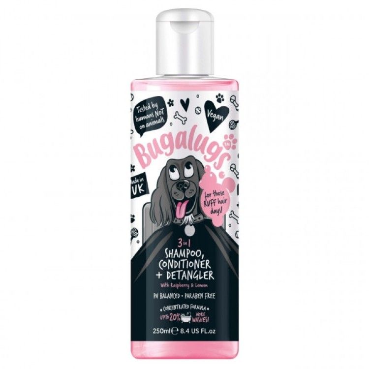 Sampon Caini Bugalugs Raspberry 3 in 1, 250 ml (Sampoane)