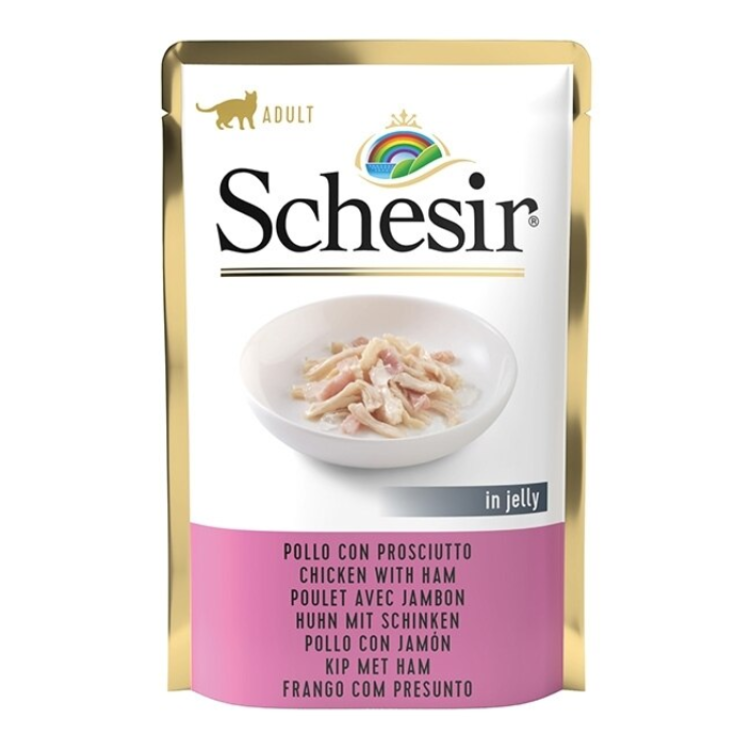 Hrana umeda pisici, Schesir, Pui si Sunca in Jeleu, 85 g (Hrana Umeda - Pisici)