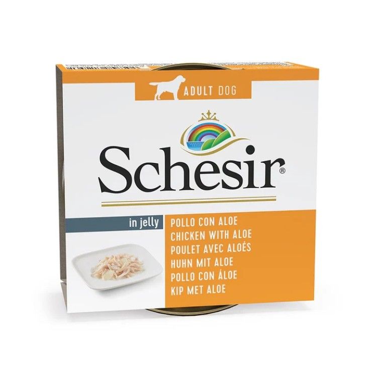 Schesir Dog Chicken Fillet with Aloe, conserva, 150 g (Hrana Umeda - Caini)