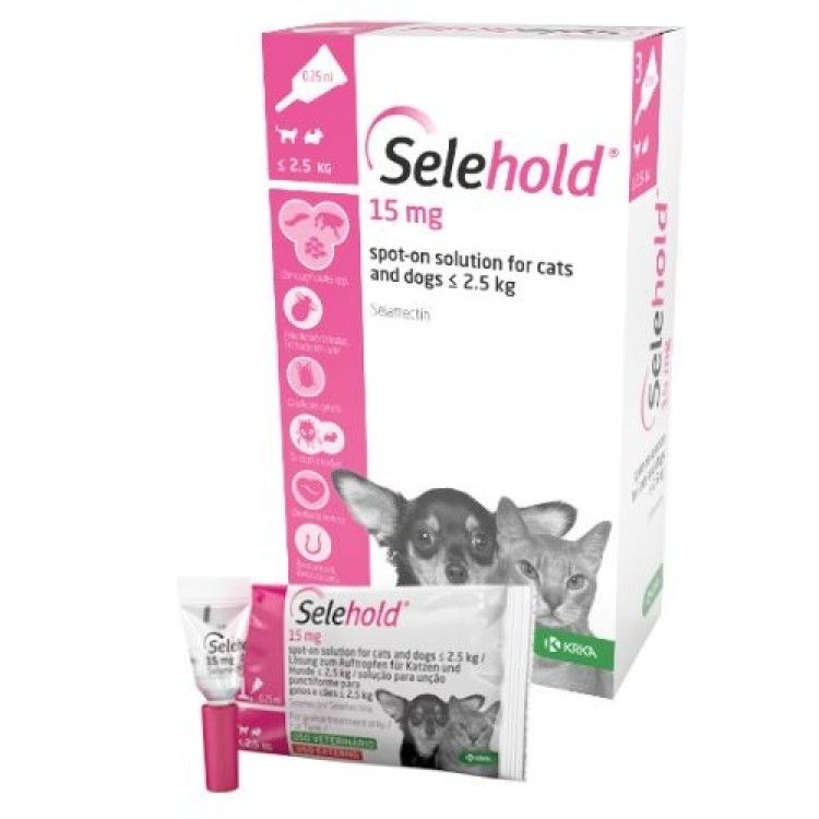 Selehold Spot On Puppy&Kitten 15 mg  ml ( 2.5 kg), 3 x 0.25 ml